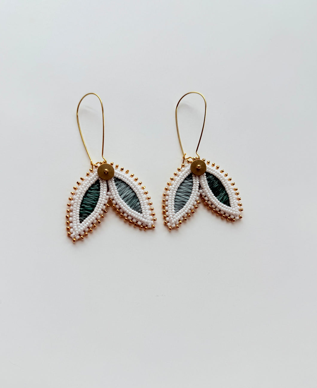 Porcupine Quill Earrings + Sage +