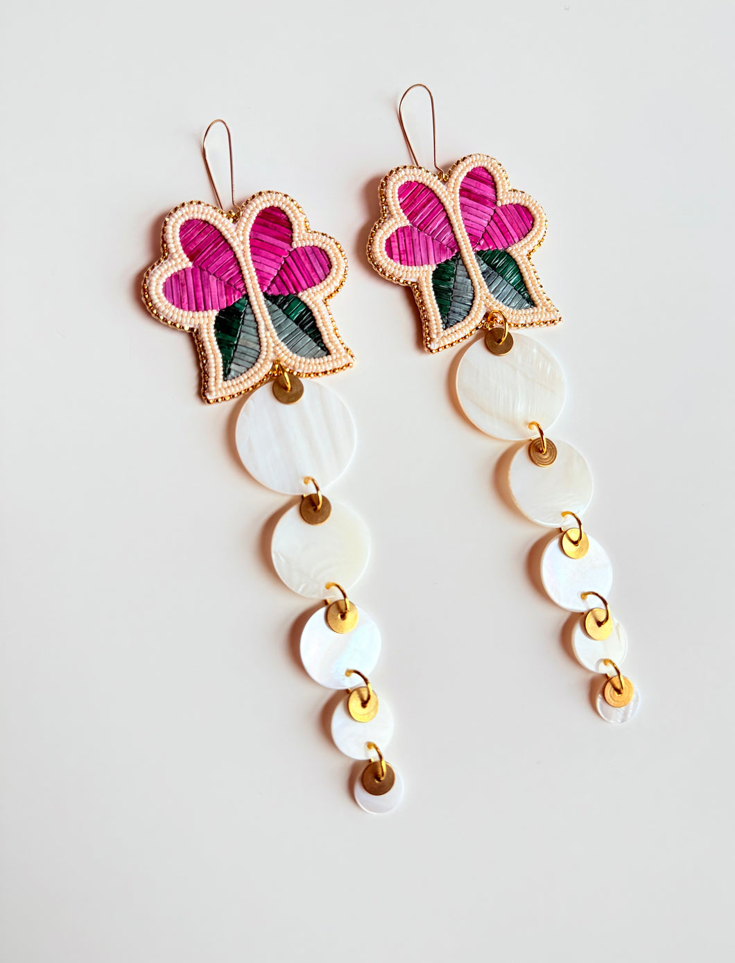 Porcupine Quill Earrings + Violet Shells +