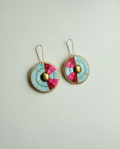 Porcupine Quill 2-Band Earrings + Sky Blue +