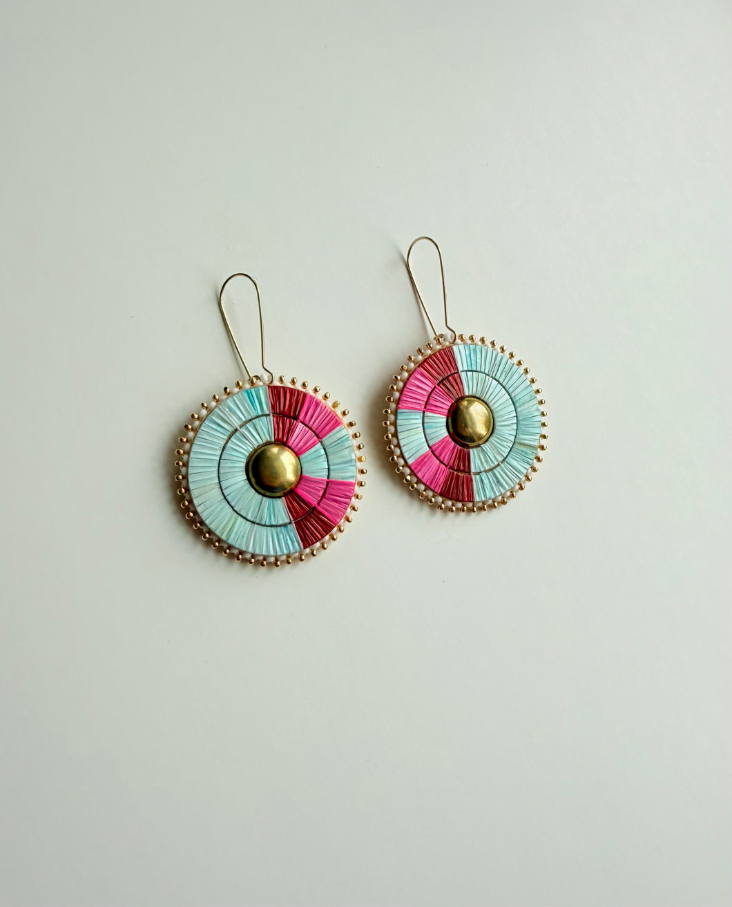 Porcupine Quill 2-Band Earrings + Sky Blue +