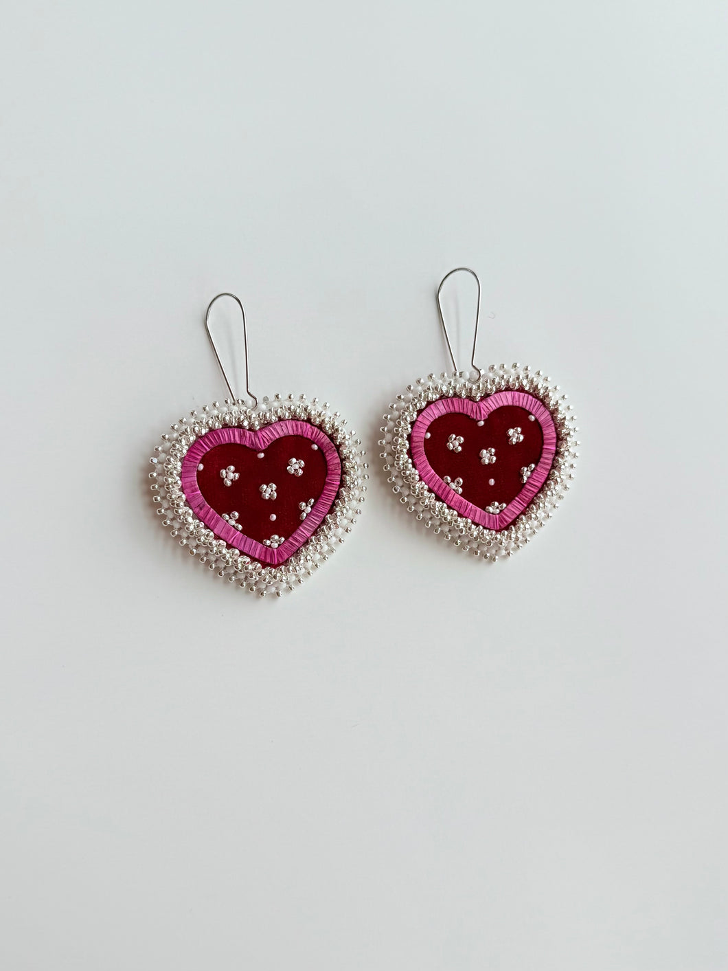 Porcupine Quill Velvet Earrings + Silver +