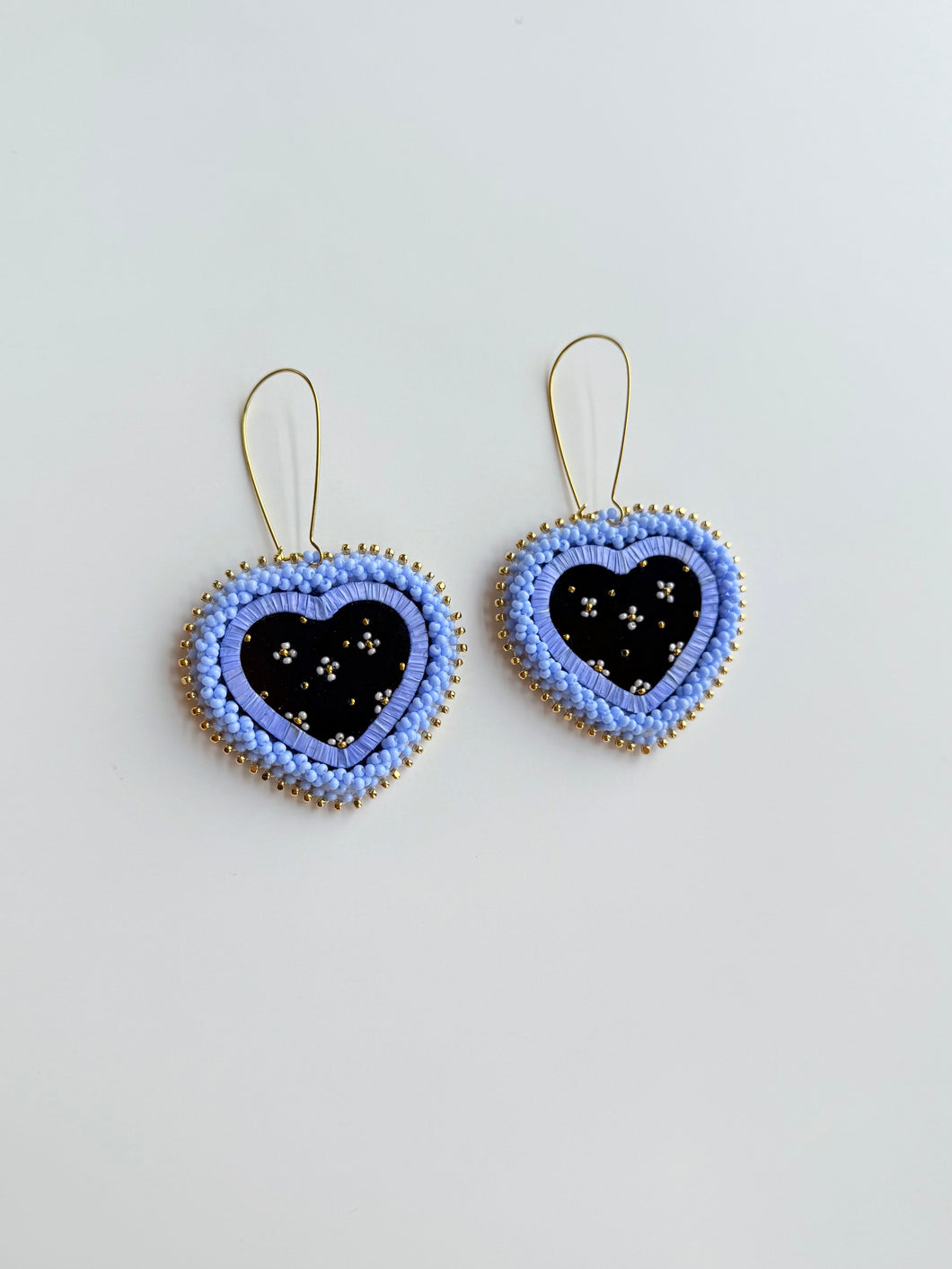 Porcupine Quill Velvet Earrings + Periwinkle +
