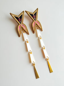 Porcupine Quill Shell Earrings + 1 +
