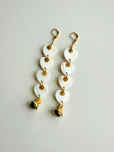 M.O.P Shell Earrings + 4 Tier Hearts +