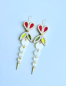 Porcupine Quill Shell Earrings + May +