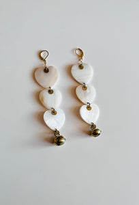 Whitetail Shell Earrings + Medium Hearts +