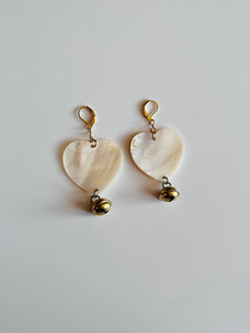 Whitetail Shell Earrings + Large Hearts +